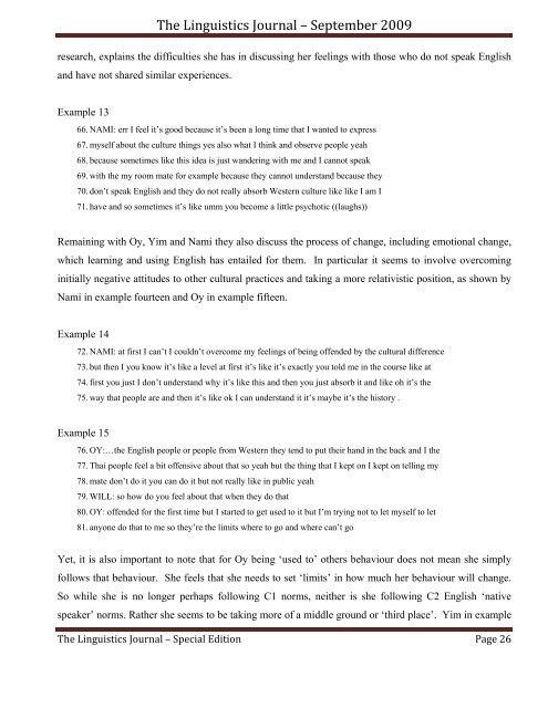 The Linguistics Journal September 2009 Special Edition Language