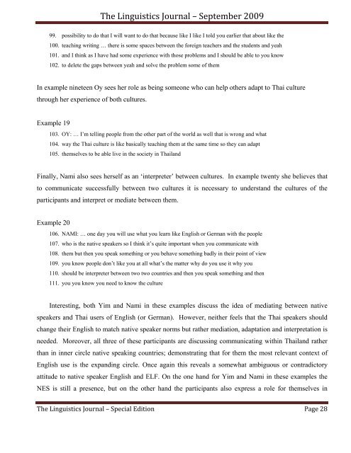 The Linguistics Journal September 2009 Special Edition Language