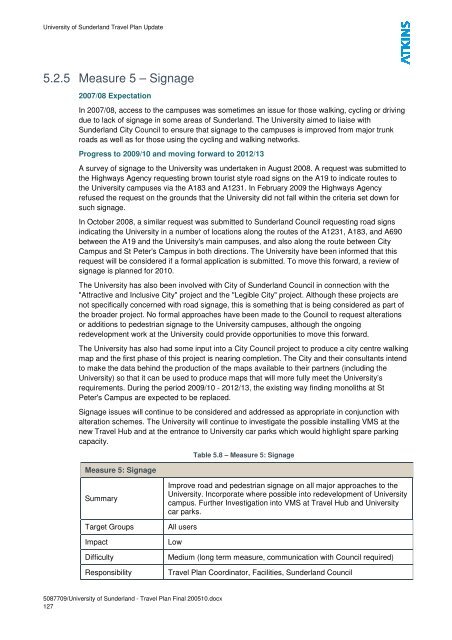 University of Sunderland - Travel Plan Final 200510-1