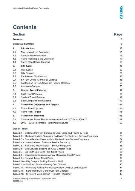 University of Sunderland - Travel Plan Final 200510-1