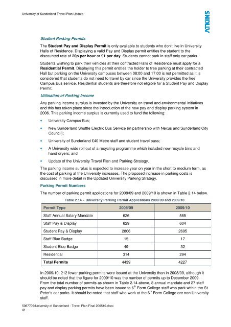 University of Sunderland - Travel Plan Final 200510-1