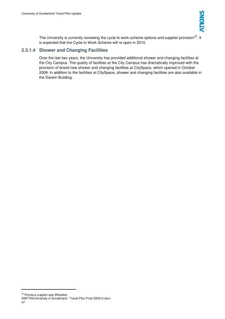 University of Sunderland - Travel Plan Final 200510-1