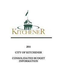 capital budget 2011 - City of Kitchener