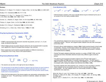 The Olefin Metathesis Reaction