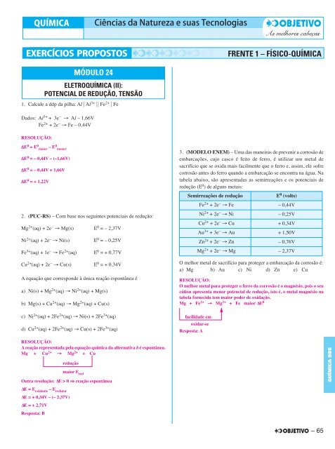 MÓDULO 24 FRENTE 1 – FÍSICO-QUÍMICA