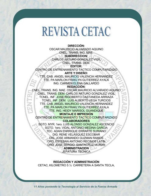 Revista CETAC 2007 - Comando de Doctrina y Educación Militar