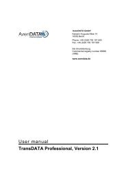User manual TransDATA Professional, Version 2.1 - AvenDATA GmbH