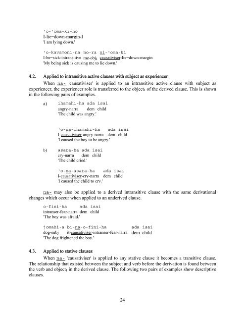 Paumarí Derivational Affixes