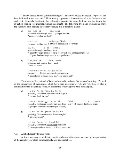 Paumarí Derivational Affixes