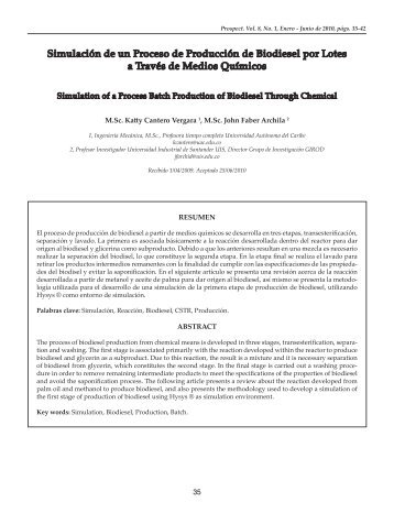 Simulación de un Proceso de Producción de Biodiesel por Lotes a ...