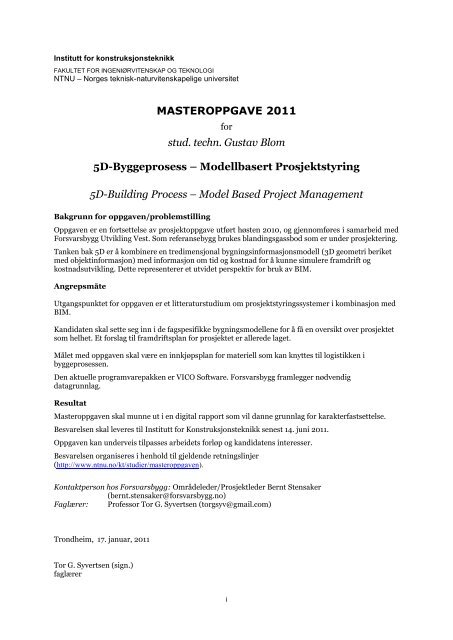 MASTEROPPGAVE 2011 - buildingSMART