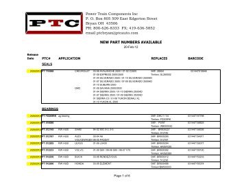 New part number sheets 2-20-12 (GROUP) - Power Train Components