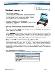 FAQ Techstream 2.0 - Toyota Approved Dealer Equipment