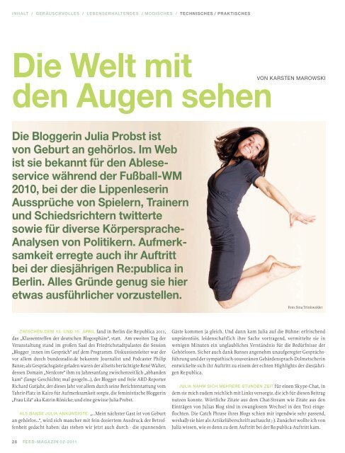 Aktuelle Ausgabe - Feed Magazin