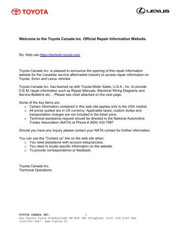 Techinfo Toyota Magazines Welcome To The Toyota Canada Inc Official Repair Techinfo