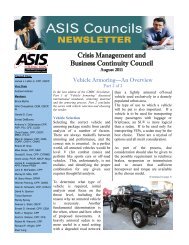Crisis Management and Business Continuity ... - ASIS International