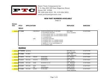 New part number sheets 3-9-12 (group) - Power Train Components