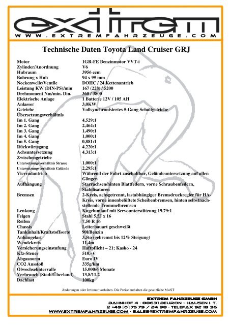 Toyota Land Cruiser GRJ7 Prospekt _Stand-Mai 2011_ - Extrem ...
