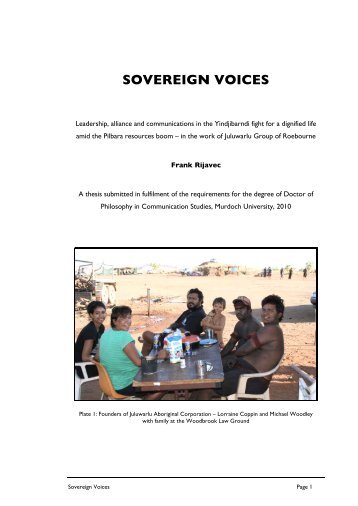 sovereign voices - Murdoch Research Repository - Murdoch University