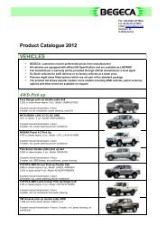 Product Catalogue 2012 - BEGECA