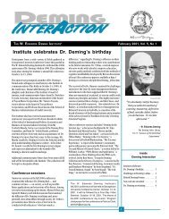 Institute celebrates Dr. Deming's birthday - The W. Edwards Deming ...
