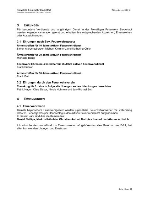 Tätigkeitsbericht 2010 - Freiwillige Feuerwehr Stockstadt a. Main