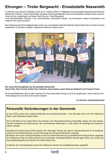 Gemeindezeitung - Nassereith Aktuell - Gemeinde Nassereith