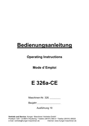 1. Überschrift 1 - Hunger Maschinen GmbH I Kaufering