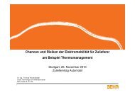 Chancen und Risiken der Elektromobilität für Zulieferer