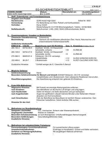 EG-SICHERHEITSDATENBLATT - Louis Gnatz GmbH