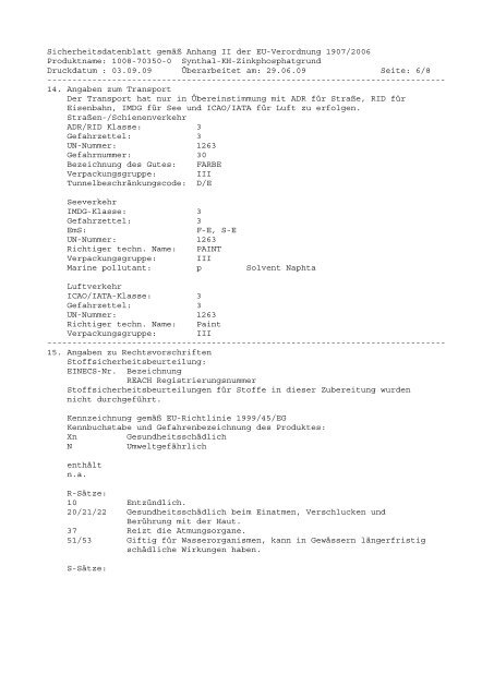 Sicherheitsdatenblatt - Louis Gnatz GmbH