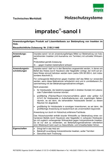 Holzschutzsysteme impratecÃ¢-sanol I - Louis Gnatz GmbH