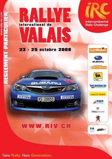 Règlement particulier RIV 2008 - Championnat suisse des rallyes