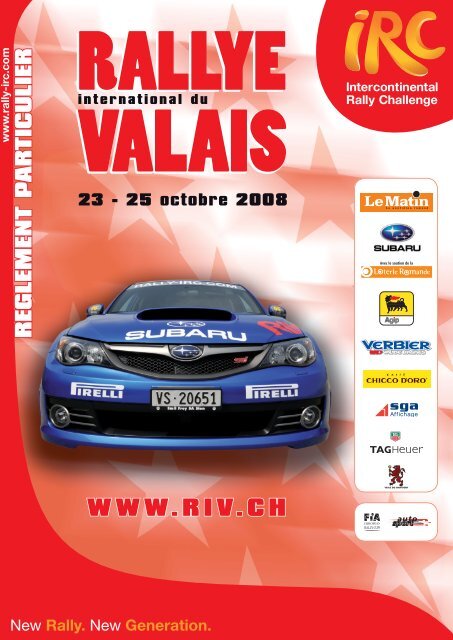 Règlement particulier RIV 2008 - Championnat suisse des rallyes