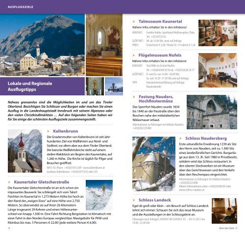 das Winter-Aktivprogramm 2012/13 des Tiroler - Hotel Linde