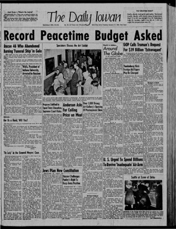 January 13 - The Daily Iowan Historic Newspapers - University of Iowa