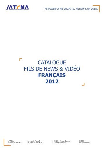 CATALOGUE FILS DE NEWS & VIDÉO FRANÇAIS 2012 - ATCNA