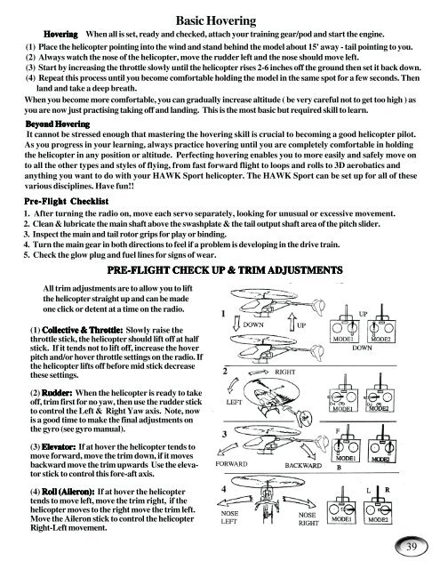 Hawk Sport Construction Manual