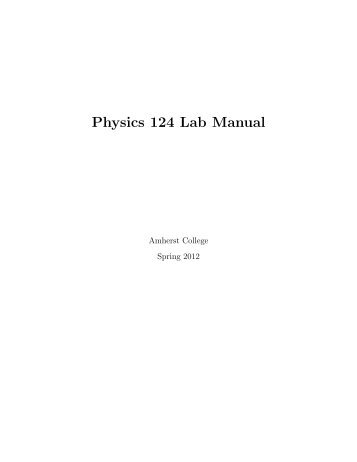 Physics 124 Lab Manual