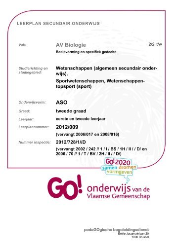 2012/009 - GO! onderwijs van de Vlaamse Gemeenschap