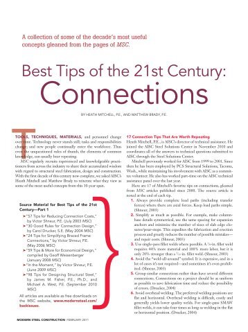 best Tips of the 21st Century: - Modern Steel Construction