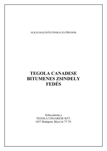TEGOLA CANADESE bitumenes zsindely fedés - SHINGLAS ...