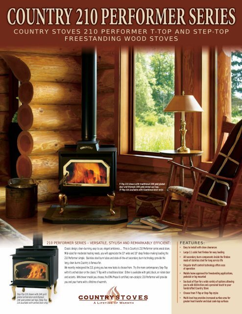 Country stoves 210 performer t-top and step - Fireside Stove ...