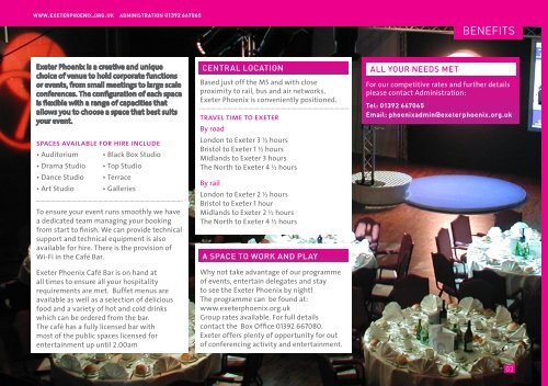 Venue Hire Brochure - Exeter Phoenix