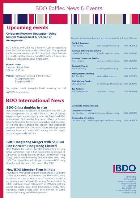 Q1 March Newsletter - bdo singapore