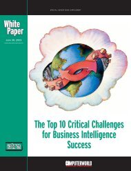 The Top 10 Critical Challenges for Business Intelligence Success