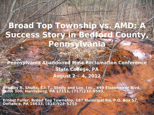Broad Top Township vs. AMD: A Success Story in Bedford County ...