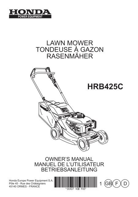Hrb425c honda hotsell