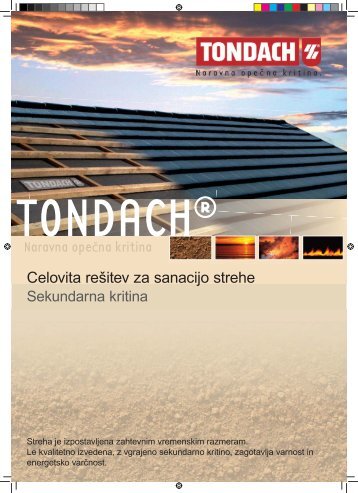 Sanacija strehe in sekundarna kritina - Tondach