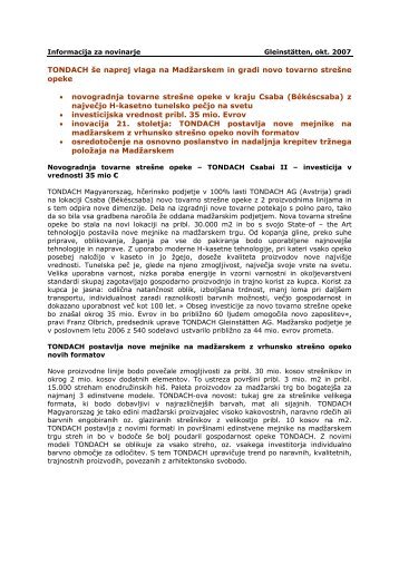 Informacija za novinarje: Gleinsttten, 4 - Tondach